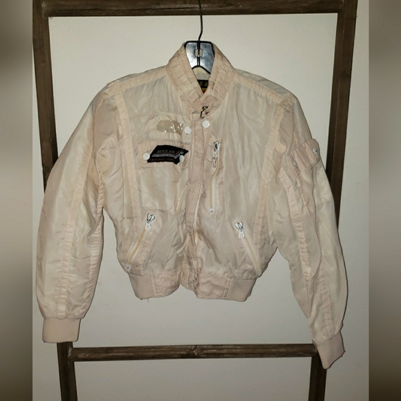 Style Auto Carrera Design Woman's Vintage Cropped Zipped up Jacket - Picture 1 of 12